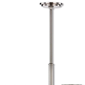 HomeRoots Nickel Six-Light Modern Chandelier with Opal Shades - Dimmable Illumination for Elegant Spaces 687132