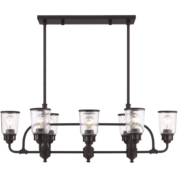 HomeRoots Bronze Eight-Light Dimmable Chandelier - Elegant Cylinder Design for Dining Rooms & Living Spaces 687134
