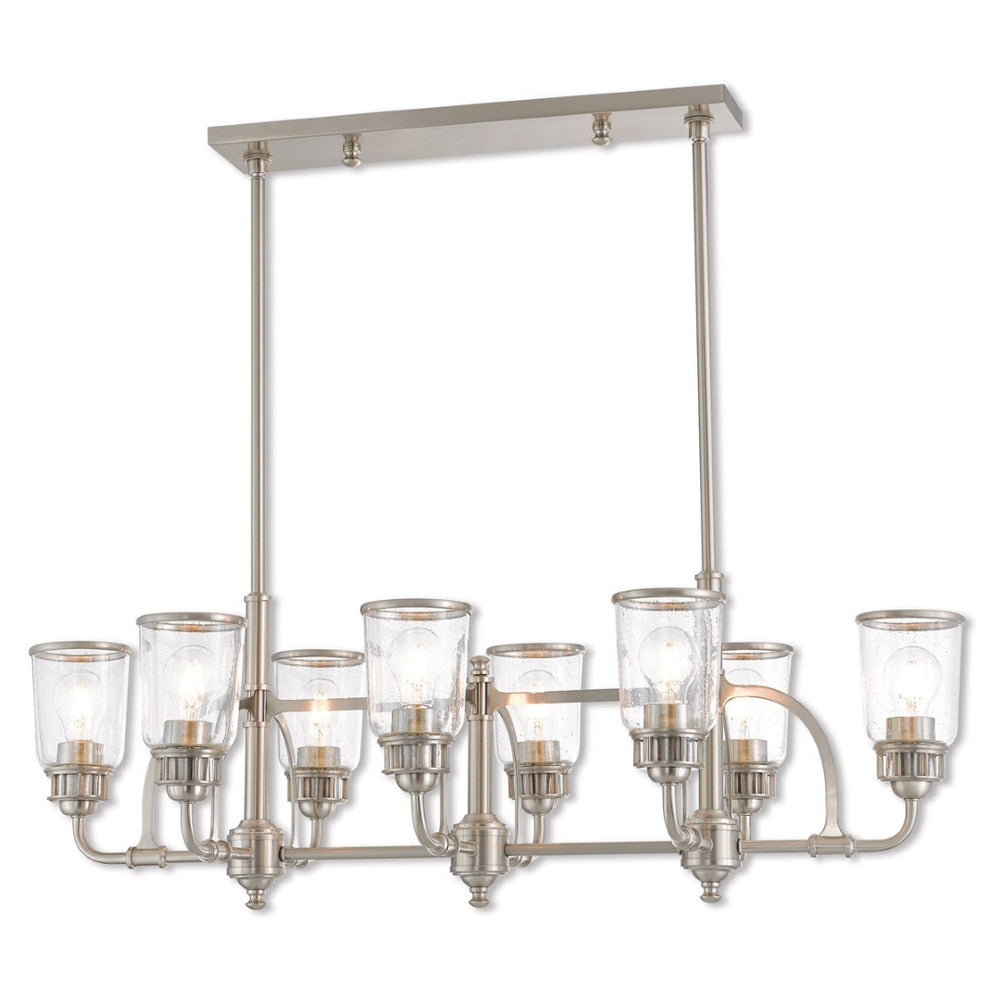 HomeRoots Eight Light Dimmable Chandelier - Modern Cylinder Shades, Adjustable Ambiance for Any Space 687135