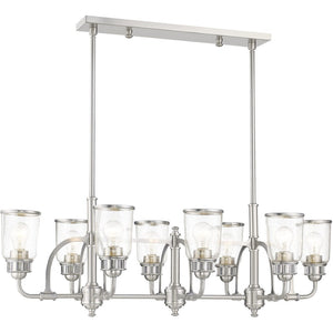 HomeRoots Eight Light Dimmable Chandelier - Modern Cylinder Shades, Adjustable Ambiance for Any Space 687135
