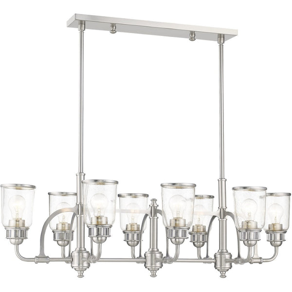 HomeRoots Eight Light Dimmable Chandelier - Modern Cylinder Shades, Adjustable Ambiance for Any Space 687135