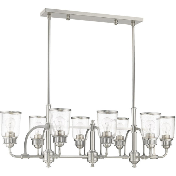 HomeRoots Eight Light Dimmable Chandelier - Modern Cylinder Shades, Adjustable Ambiance for Any Space 687135