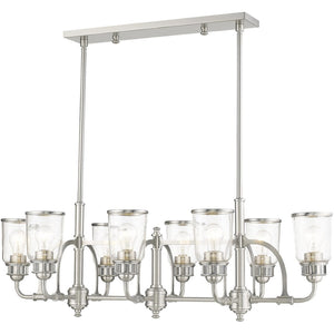 HomeRoots Eight Light Dimmable Chandelier - Modern Cylinder Shades, Adjustable Ambiance for Any Space 687135