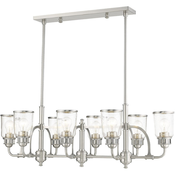 HomeRoots Eight Light Dimmable Chandelier - Modern Cylinder Shades, Adjustable Ambiance for Any Space 687135