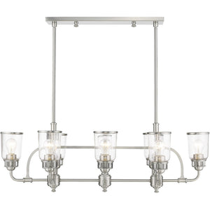 HomeRoots Eight Light Dimmable Chandelier - Modern Cylinder Shades, Adjustable Ambiance for Any Space 687135