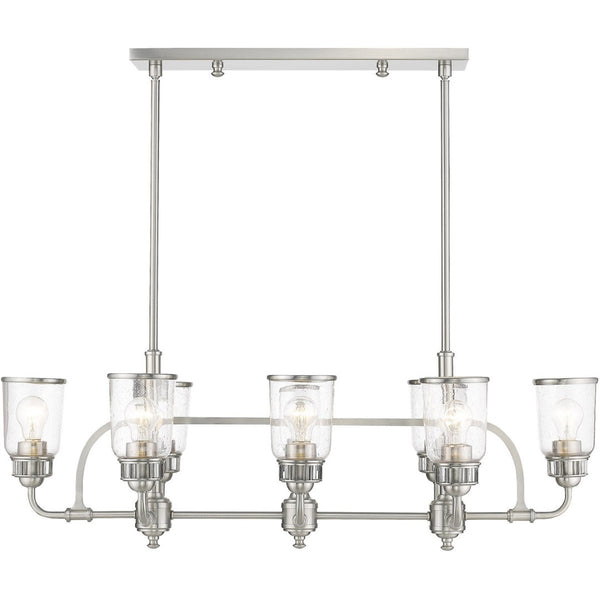 HomeRoots Eight Light Dimmable Chandelier - Modern Cylinder Shades, Adjustable Ambiance for Any Space 687135