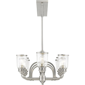 HomeRoots Eight Light Dimmable Chandelier - Modern Cylinder Shades, Adjustable Ambiance for Any Space 687135