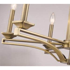 HomeRoots Six Light Dimmable Chandelier - Modern Steel Fixture with Cylinder Shades for Elegant Spaces 687136