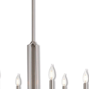 HomeRoots Six Light Dimmable Chandelier - Modern Cylindrical Shades, Perfect for Any Space, Adjustable Brightness 687138