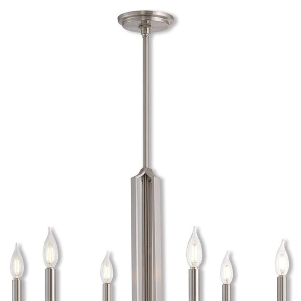 HomeRoots Six Light Dimmable Chandelier - Modern Cylindrical Shades, Perfect for Any Space, Adjustable Brightness 687138