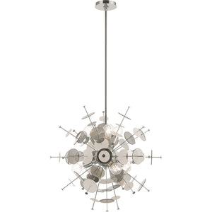 HomeRoots Six Light Dimmable Chandelier - Modern Elegance with Cylindrical Shades for Any Room Ambiance 687139