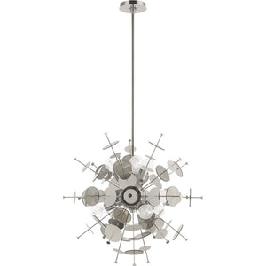HomeRoots Six Light Dimmable Chandelier - Modern Elegance with Cylindrical Shades for Any Room Ambiance 687139