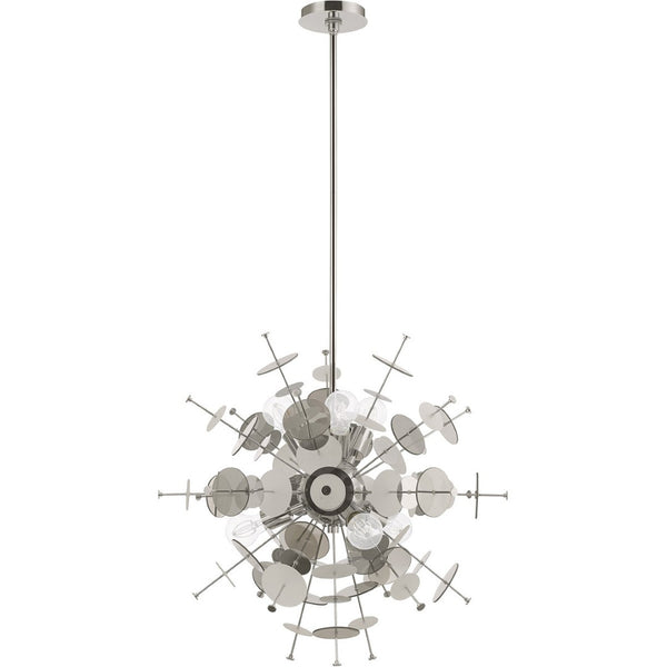HomeRoots Six Light Dimmable Chandelier - Modern Elegance with Cylindrical Shades for Any Room Ambiance 687139