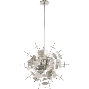 HomeRoots Six Light Dimmable Chandelier - Modern Elegance with Cylindrical Shades for Any Room Ambiance 687139
