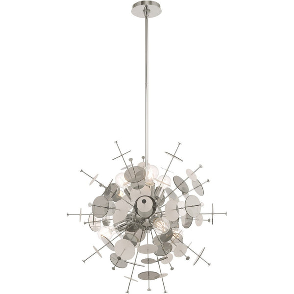 HomeRoots Six Light Dimmable Chandelier - Modern Elegance with Cylindrical Shades for Any Room Ambiance 687139