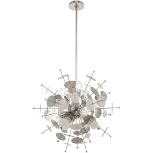 HomeRoots Six Light Dimmable Chandelier - Modern Elegance with Cylindrical Shades for Any Room Ambiance 687139