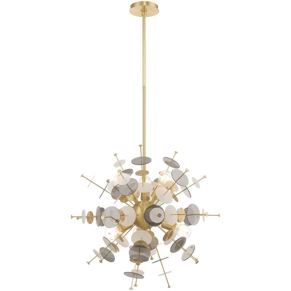 HomeRoots Six Light Dimmable Chandelier with Stylish Cylinder Shades – Perfect for Modern Spaces & Ambiance 687140