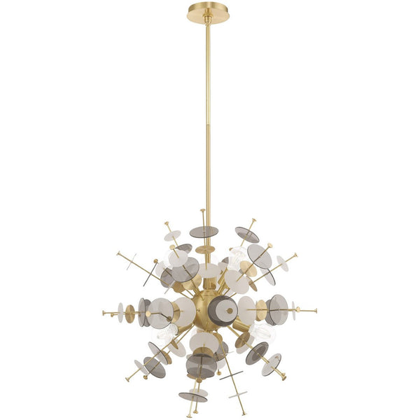 HomeRoots Six Light Dimmable Chandelier with Stylish Cylinder Shades – Perfect for Modern Spaces & Ambiance 687140