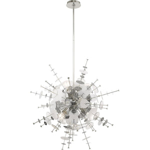 HomeRoots Six Light Dimmable Chandelier - Modern Cylindrical Steel Shades for Elegant Lighting & Ambiance 687141