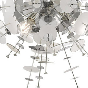 HomeRoots Six Light Dimmable Chandelier - Modern Cylindrical Steel Shades for Elegant Lighting & Ambiance 687141