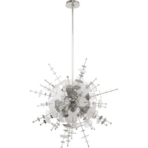 HomeRoots Six Light Dimmable Chandelier - Modern Cylindrical Steel Shades for Elegant Lighting & Ambiance 687141
