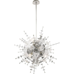 HomeRoots Six Light Dimmable Chandelier - Modern Cylindrical Steel Shades for Elegant Lighting & Ambiance 687141