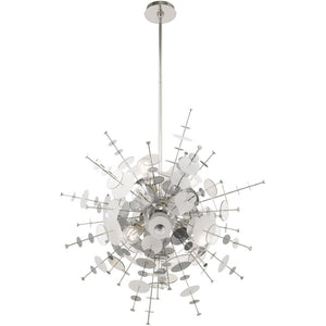 HomeRoots Six Light Dimmable Chandelier - Modern Cylindrical Steel Shades for Elegant Lighting & Ambiance 687141