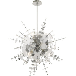 HomeRoots Six Light Dimmable Chandelier - Modern Cylindrical Steel Shades for Elegant Lighting & Ambiance 687141