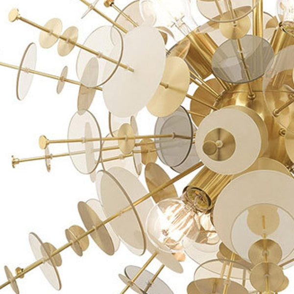 HomeRoots Six Light Dimmable Chandelier - Contemporary Cylindrical Shades for Stylish Illumination in Any Room 687142