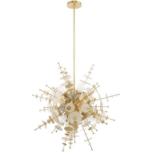 HomeRoots Six Light Dimmable Chandelier - Contemporary Cylindrical Shades for Stylish Illumination in Any Room 687142