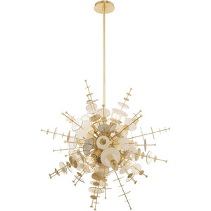 HomeRoots Six Light Dimmable Chandelier - Contemporary Cylindrical Shades for Stylish Illumination in Any Room 687142