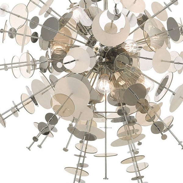 HomeRoots Twelve Light Dimmable Chandelier - Modern Cylindrical Design with Shades for Elegant Ambiance 687143
