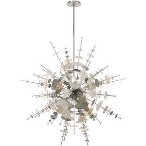 HomeRoots Twelve Light Dimmable Chandelier - Modern Cylindrical Design with Shades for Elegant Ambiance 687143
