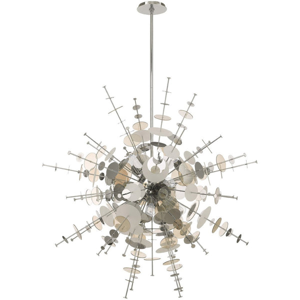 HomeRoots Twelve Light Dimmable Chandelier - Modern Cylindrical Design with Shades for Elegant Ambiance 687143