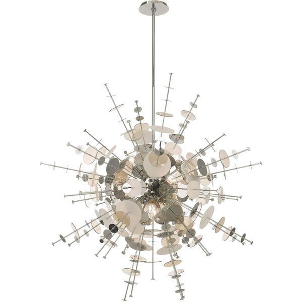 HomeRoots Twelve Light Dimmable Chandelier - Modern Cylindrical Design with Shades for Elegant Ambiance 687143