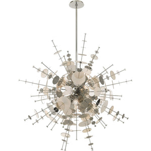 HomeRoots Twelve Light Dimmable Chandelier - Modern Cylindrical Design with Shades for Elegant Ambiance 687143