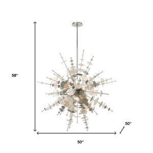 HomeRoots Twelve Light Dimmable Chandelier - Modern Cylindrical Design with Shades for Elegant Ambiance 687143