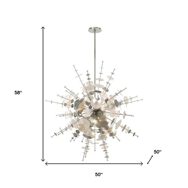 HomeRoots Twelve Light Dimmable Chandelier - Modern Cylindrical Design with Shades for Elegant Ambiance 687143