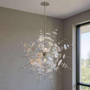 HomeRoots Twelve Light Dimmable Chandelier - Modern Cylindrical Design with Shades for Elegant Ambiance 687143