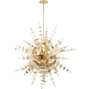 HomeRoots Twelve Elegant Dimmable Chandelier with Unique Shades - Perfect for High Ceilings & Modern Spaces 687144
