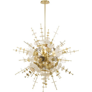 HomeRoots Twelve Elegant Dimmable Chandelier with Unique Shades - Perfect for High Ceilings & Modern Spaces 687144