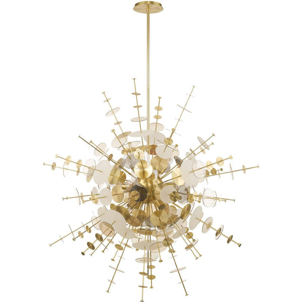 HomeRoots Twelve Elegant Dimmable Chandelier with Unique Shades - Perfect for High Ceilings & Modern Spaces 687144