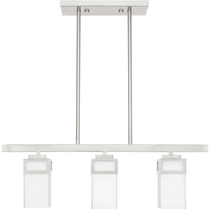 HomeRoots Three Light Dimmable Chandelier – Modern Cylinder Shades for Adjustable Ambiance in Any Space 687145