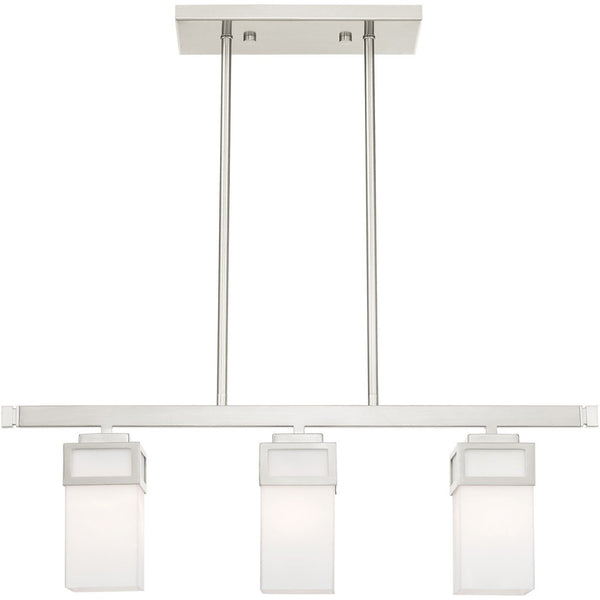 HomeRoots Three Light Dimmable Chandelier – Modern Cylinder Shades for Adjustable Ambiance in Any Space 687145