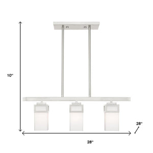 HomeRoots Three Light Dimmable Chandelier – Modern Cylinder Shades for Adjustable Ambiance in Any Space 687145
