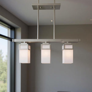 HomeRoots Three Light Dimmable Chandelier – Modern Cylinder Shades for Adjustable Ambiance in Any Space 687145