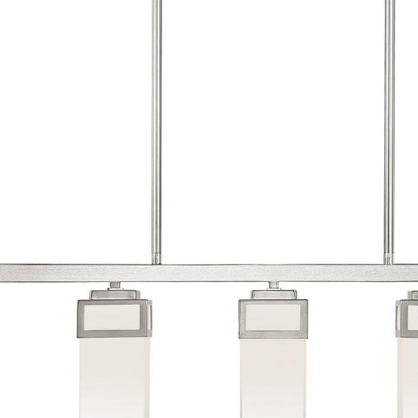HomeRoots Five Light Dimmable Chandelier - Modern Elegance with Cylindrical Shades for Versatile Home Lighting 687146