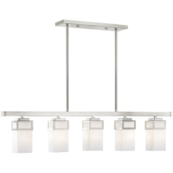 HomeRoots Five Light Dimmable Chandelier - Modern Elegance with Cylindrical Shades for Versatile Home Lighting 687146