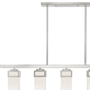 HomeRoots Five Light Dimmable Chandelier - Modern Elegance with Cylindrical Shades for Versatile Home Lighting 687146