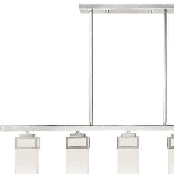 HomeRoots Five Light Dimmable Chandelier - Modern Elegance with Cylindrical Shades for Versatile Home Lighting 687146